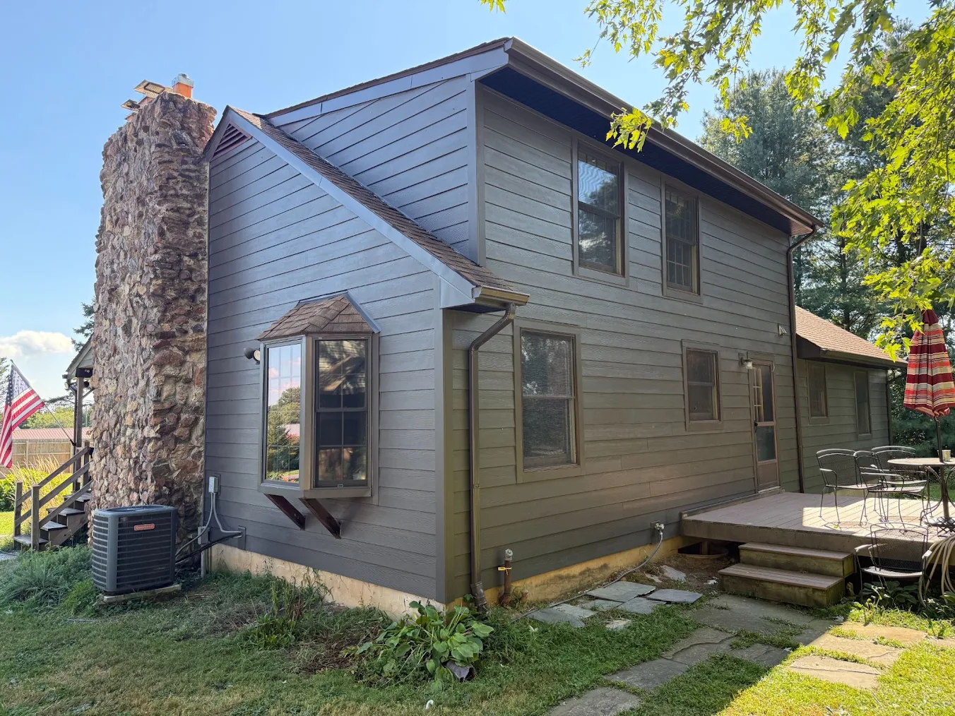 finished siding project done on a brown home in kennett square.
